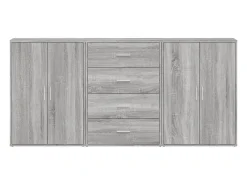 Aparadores 3 uds madera de ingeniería gris Sonoma 60x31x84 cm
