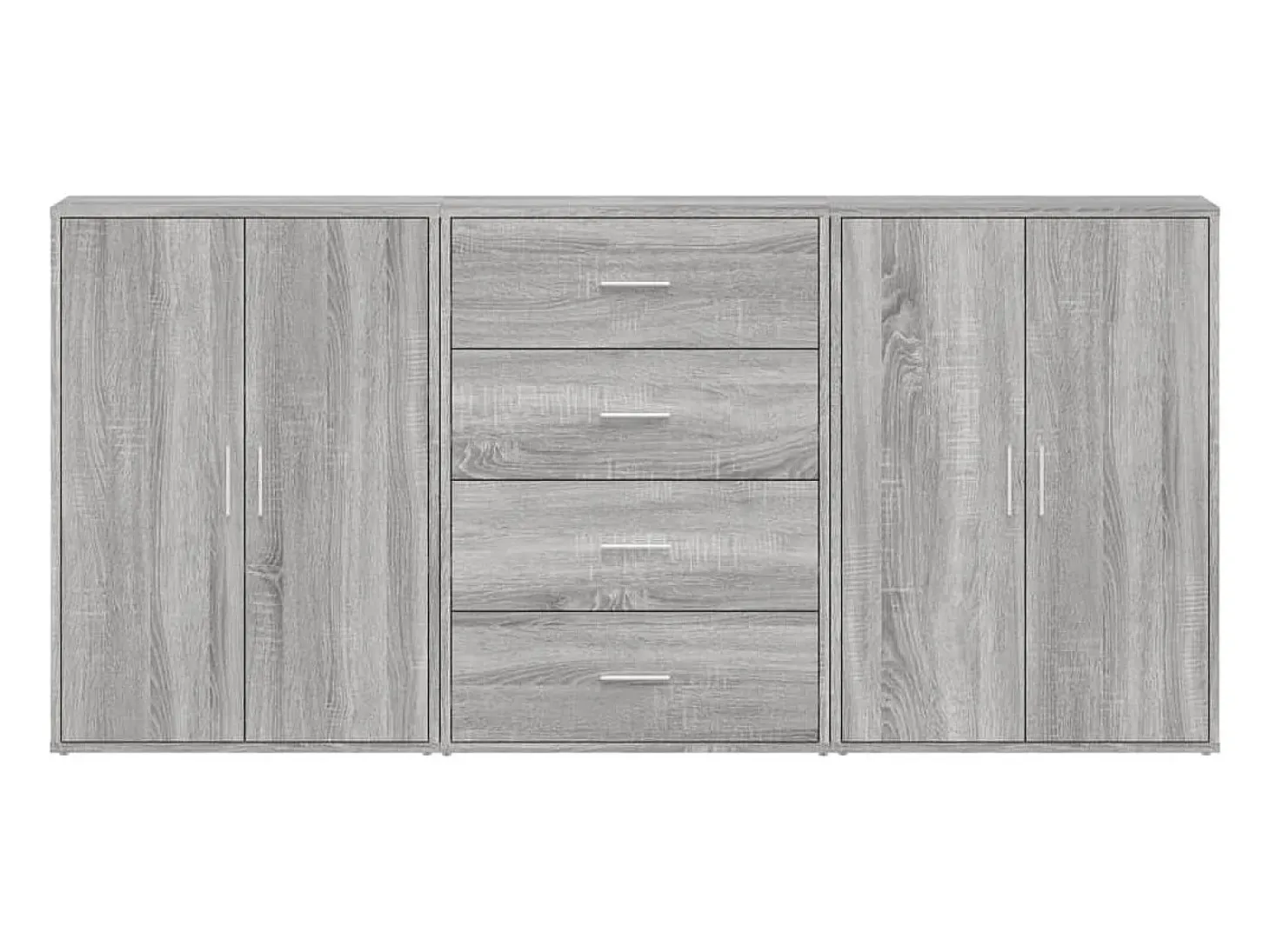 Aparadores 3 uds madera de ingeniería gris Sonoma 60x31x84 cm