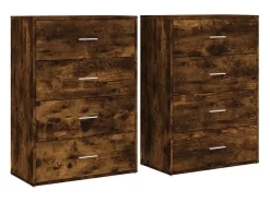 Aparadores 2 uds madera de ingeniería roble ahumado 60x31x84 cm ES360959