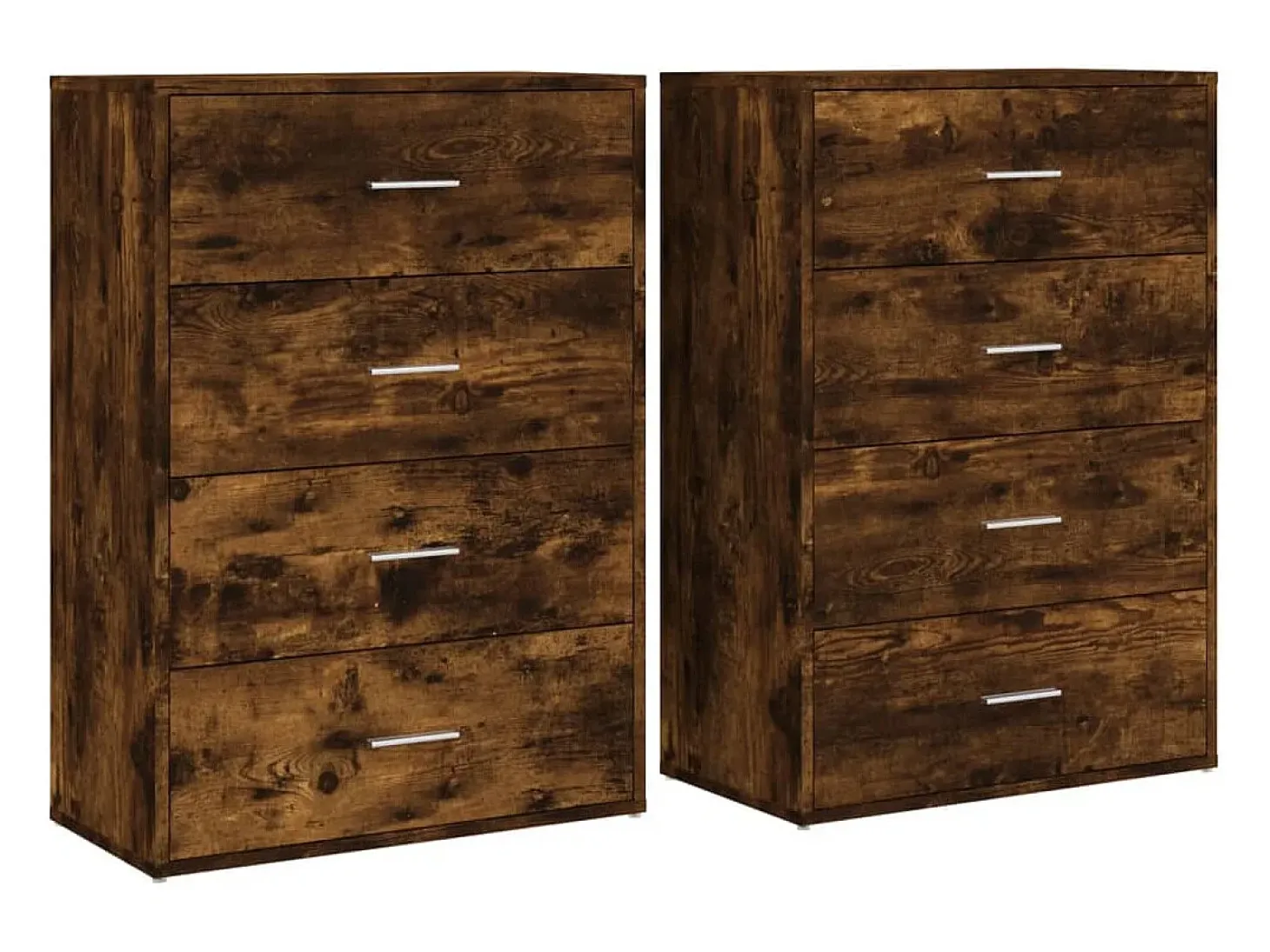 Aparadores 2 uds madera de ingeniería roble ahumado 60x31x84 cm ES360959