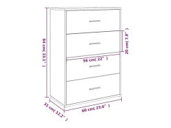 Aparadores 2 uds madera de ingeniería gris Sonoma 60x31x84 cm