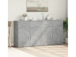 Aparadores 2 uds madera de ingeniería gris hormigón 79x38x80 cm ES479821