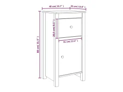 Aparadores 2 uds madera maciza de pino gris 40x35x80 cm