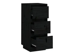 Aparadores 2 uds Negro 32x34x75 cm Madera maciza de pino