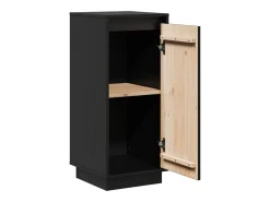 Aparadores 2 uds Negro 31,5x34x75 cm Madera maciza de pino