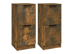 Aparadores 2 uds Roble ahumado 30x30x70 cm Madera de ingeniería