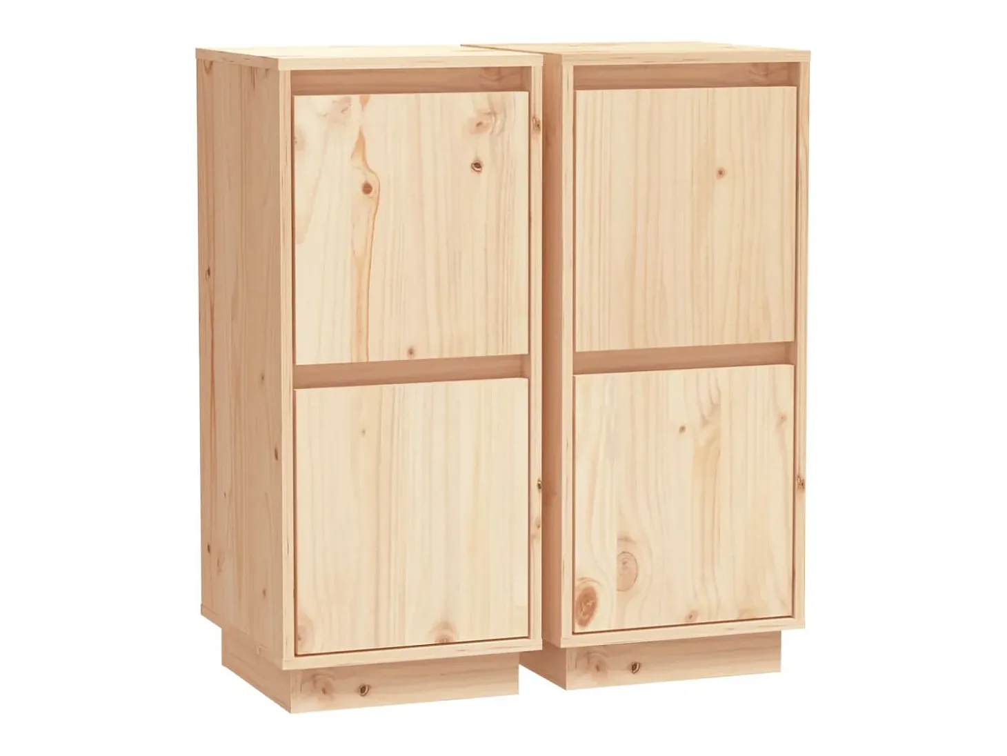 Aparadores 2 uds 31,5x34x75 cm Madera maciza de pino