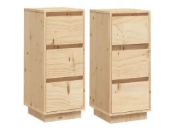 Aparadores 2 uds 32x34x75 cm Madera maciza de pino