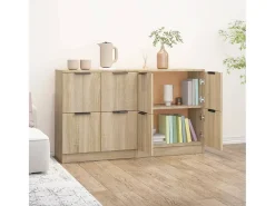 Aparadores 2 unidades madera contrachapada roble Sonoma 60x30x70 cm