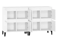 Aparadores 2 unidades madera contrachapada blanco 60x35x70 cm
