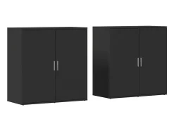 Aparadores 2 unidades madera de ingeniería negro 79x38x80 cm