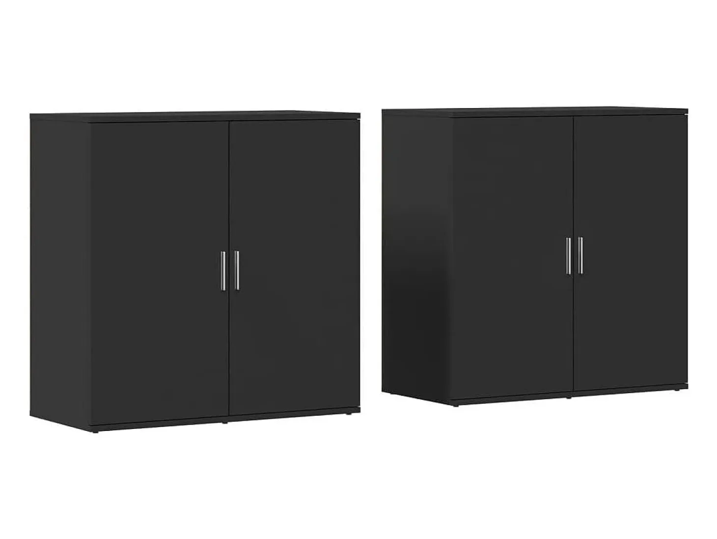 Aparadores 2 unidades madera de ingeniería negro 79x38x80 cm