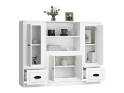 Aparadores altos 3 piezas madera contrachapada blanco ES99044