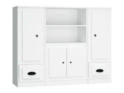 Aparadores altos 3 piezas madera contrachapada blanco ES99044