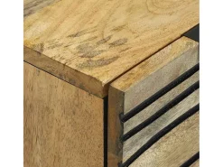 Aparadores con cajón con almacenaje 2 piezas Marrón Medio Madera maciza de mango