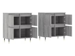 Aparadores de 2 piezas de madera de ingeniería gris Sonoma