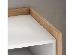 Aparadores para salón, 207x80x37 cm, 4 Puertas, Armario, zapatero, Blanco y roble soft