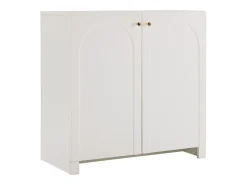 Aparador/Mueble de almacenaje 80 x 40 x 80 cm, Mueble de salón con 2 puertas, Blanco crema