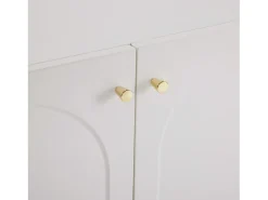 Aparador/Mueble de almacenaje 80 x 40 x 80 cm, Mueble de salón con 2 puertas, Blanco crema
