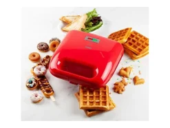 Aparato Croque Monsieur 5 en 1 DOMO DO9242W - 5 Placas Antiadherentes Intercambiables - 750W - Gofres, Donuts, Animales y Más