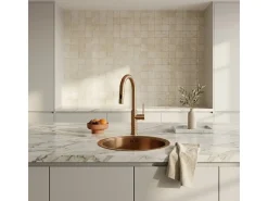 Architek mezclador de fregadero con rociador extraíble cobre cepillado Essebagno
