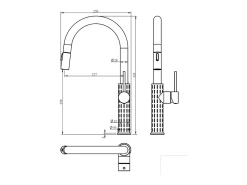 Architek mezclador de fregadero con rociador extraíble cobre cepillado Essebagno