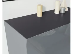 Arcón de dos puertas TESSA en grafito y gris plateado