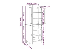 Armario alto 2 piezas Madera antigua 69,5 x 34 x 180 cm