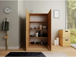Armario alto 4 puertas 100x35x165 cm Elios roble natural