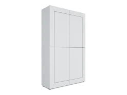 Armario alto 4 puertas 100x35x165 cm Elios blanco brillante