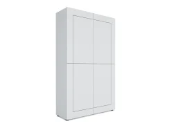 Armario alto 4 puertas 100x35x165 cm Elios blanco brillante