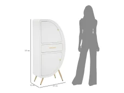 Armario Aparador VKH29, Blanco, 60x32x133 cm, Kendra Home