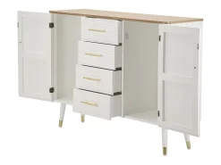 Armario Aparador VKH24, Blanco, 117x37x90 cm, Kendra Home