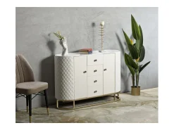 Armario Aparador VKH25, Blanco, 120x40x85 cm, Kendra Home