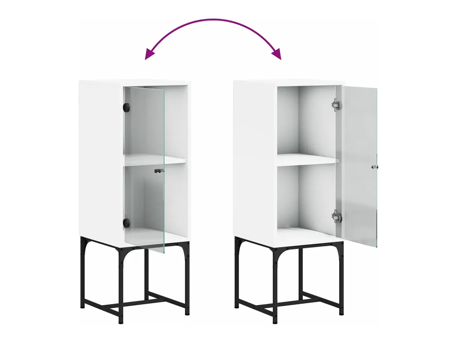 Armario auxiliar con puerta de vidrio blanco 35x37x100 cm