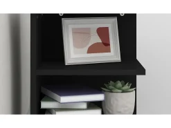 Armario auxiliar de madera contrachapada negro 35x35x55 cm