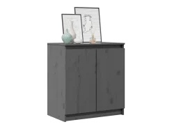 Armario auxiliar madera maciza de pino gris 60x36x65 cm
