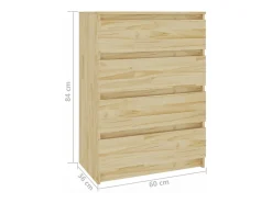 Armario auxiliar madera maciza de pino 60x36x84 cm