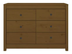 Armario auxiliar madera maciza de pino marrón miel 100x40x72 cm