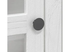 Armario BODO blanco con puertas de cristal, madera maciza de pino
