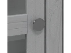 Armario BODO de madera maciza de pino gris con puertas de cristal