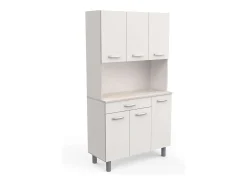 Armario Buffet Cocina 6 Puertas Blanco Roble Acacia/Kronberg 101x185 cm