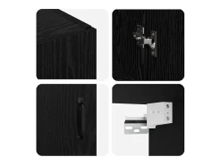 Armario colgante con estante Montaje en pared con puerta Roble negro 69,5 x 34 x 90 cm