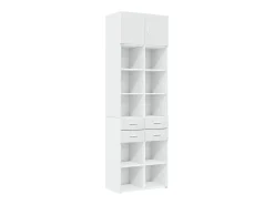 Armario de almacenaje blanco 70x42,5x225 cm madera de ingeniería