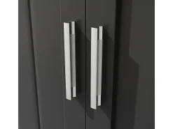 Armario de cocina, mueble alto/expositor con iluminación LED, 104x40x180 cm, negro