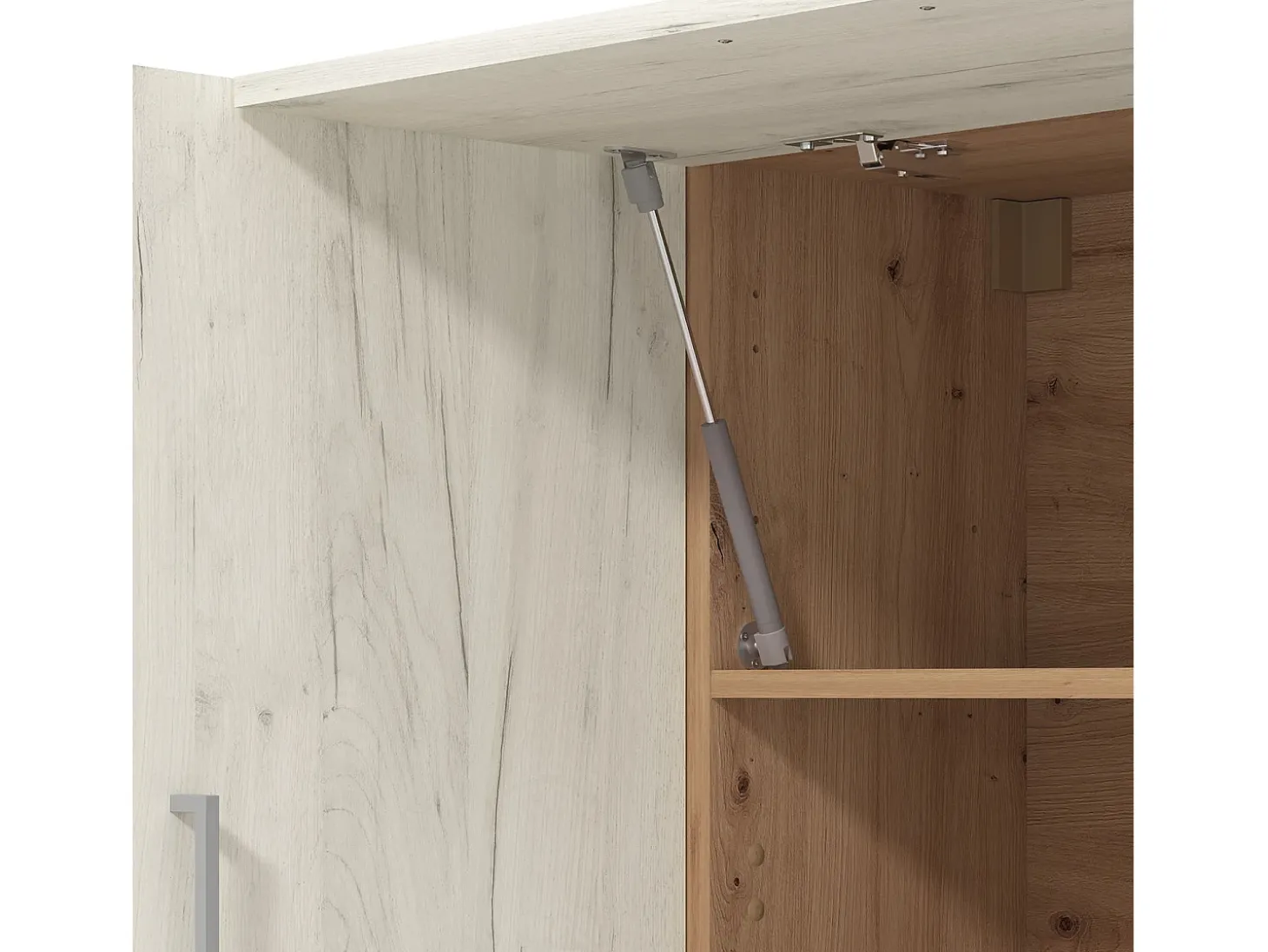 Armario de cocina 200x85.5x60 cm Blanco y Roble