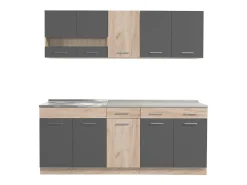 Armario de cocina 200x84x60 cm Gris