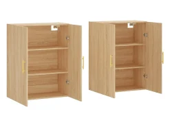 Armario de pared 2 unidades roble Sonoma 69,5x34x90 cm