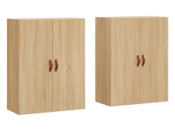 Armario de pared 2 unidades roble Sonoma 69,5x34x90 cm