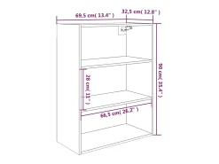 Armario de pared colgante blanco 69,5x32,5x90 cm